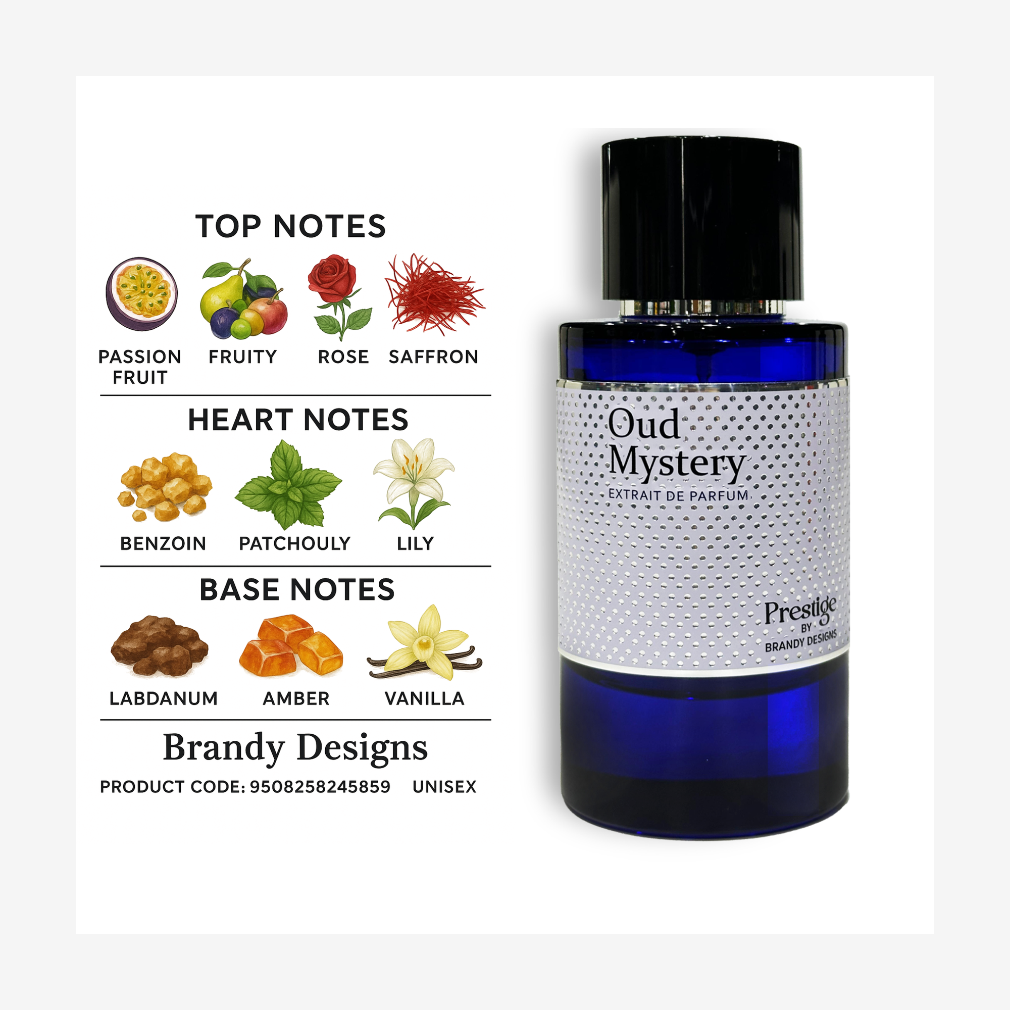 Oud Mystry Extrait de Parfum For Unisex– 100ml Prestige by Brandy Designs