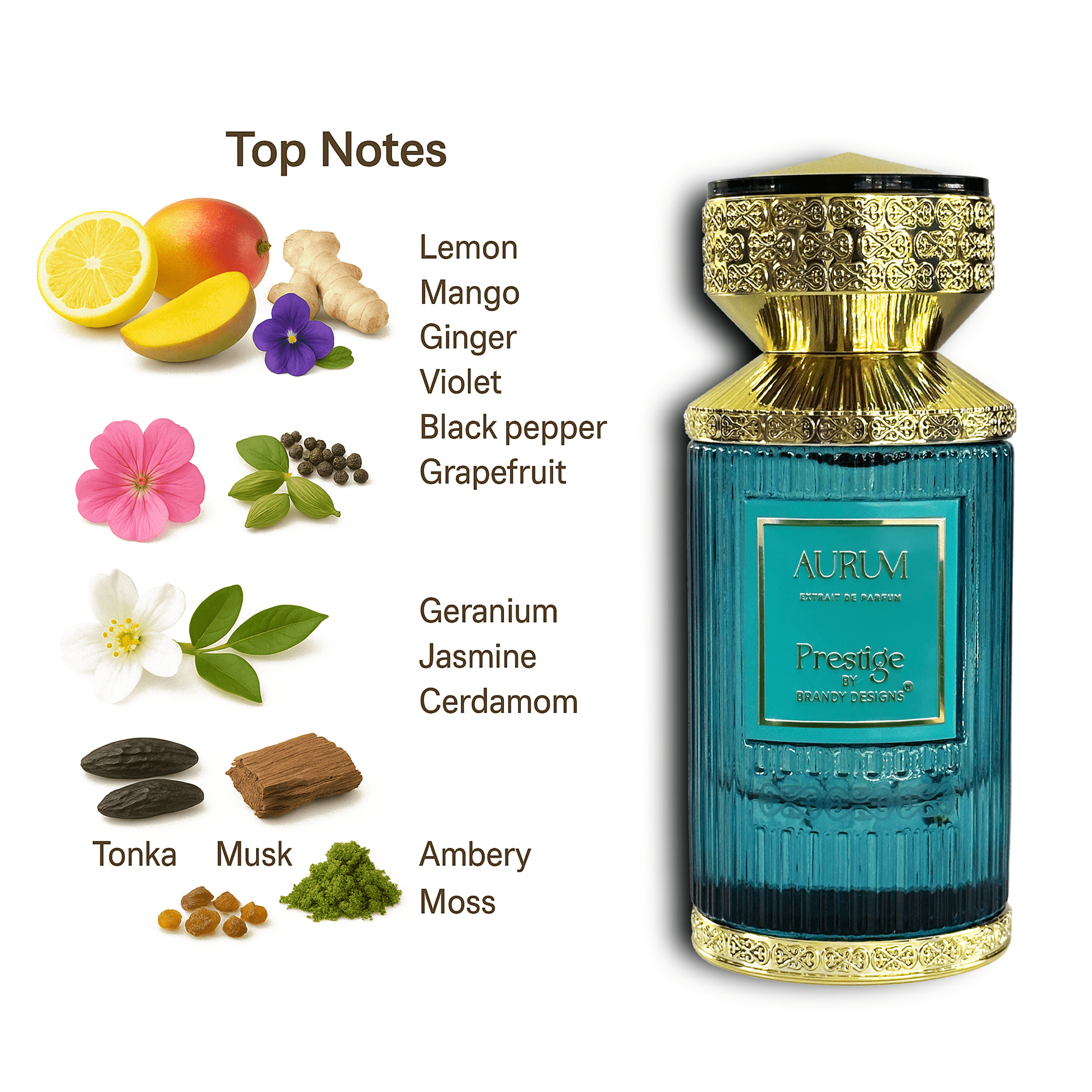 Aurum Extrait de Parfum For Unisex– 100ml Prestige by Brandy Designs